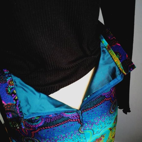 Gorgeous vintage 70s maxi skirt-bold Bohemian print M - Picture 3 of 5